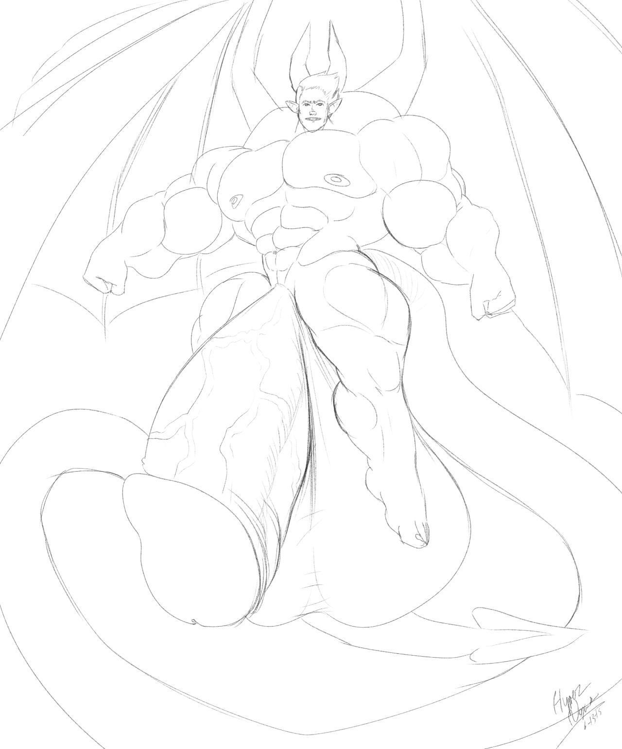 Sketch of a big, muscly incubus dude!ForÂ caffeinatedomniplex, who was the first