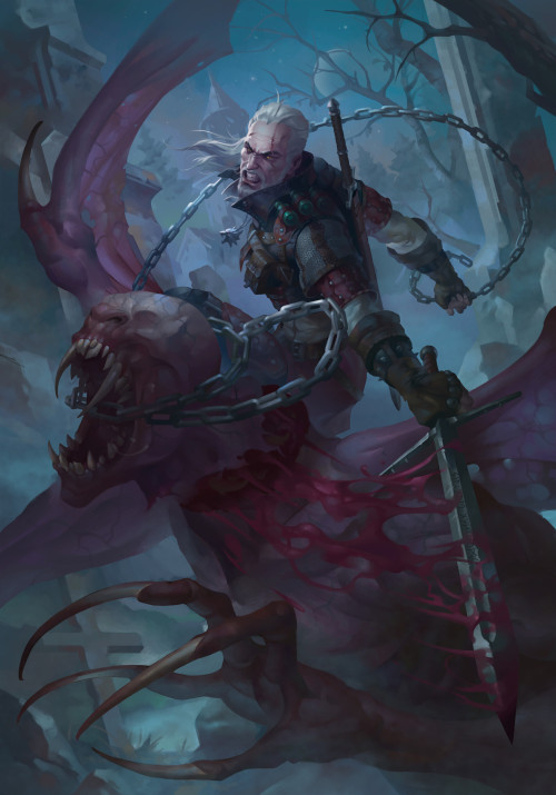 Geralt of Rivia  Alexey Kruglovwww.artstation.com/artwork/g2Z4Wm 