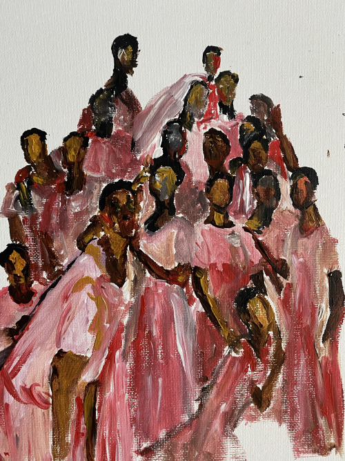 chimiraa:school girls - acrylic on canvas, Chimira Natanna