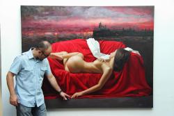  Omar Ortiz painting ‘Cielo Rojo’ 