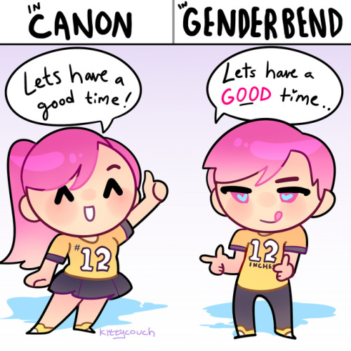 kittycouch:I know its all in good fun but it’s always funny how when a character is genderbent sudde