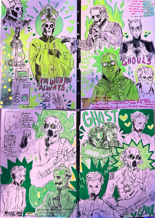 Recent sktchbook pages mainly consisting of Ghost : )