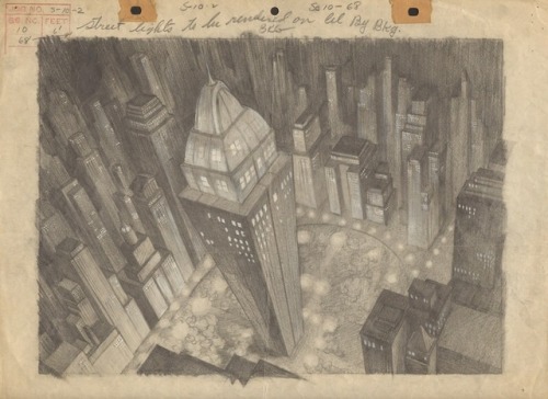 More original production art from the little marvel that was Fleischer’s 1940s Superman cartoon. Loo