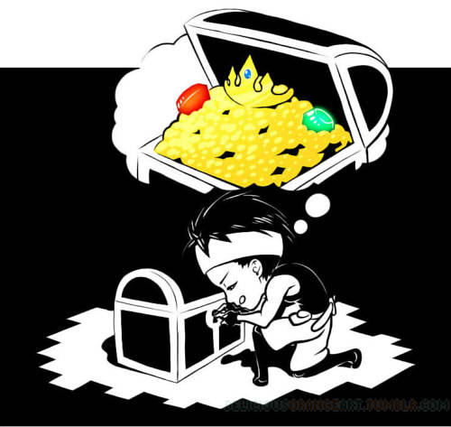 rakked:  deliciousorangeart:  Love is the real treasure.  That’s freakin’ adorable!