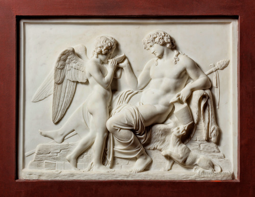 greekromangods: Cupid and Bacchus 1889 Bertel Thorvaldsen (1770–1844) Executed by Rasmus Ander