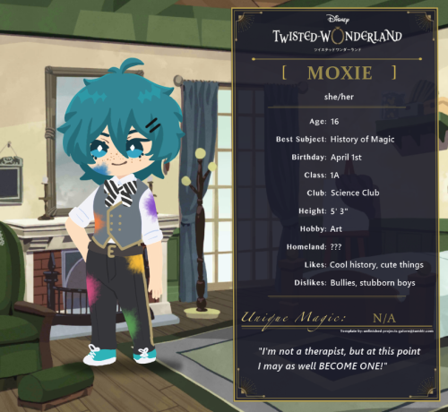 I Finally Did It. I Caved. Meet My Twst Oc/yuu-sona, Moxie! (yes That's Actually The Name I Chose. I