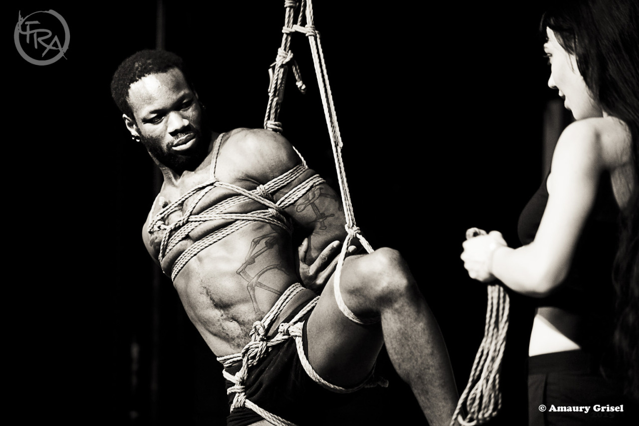 amaury-grisel-shibari:  Bishop Black &amp; Gestalta Judd performing at LFRAPhotography