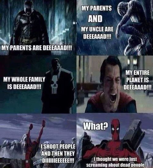 I thought we were just screaming about dead people! Bwahahaha!L❕#deadpool #superman #supes #comicboo