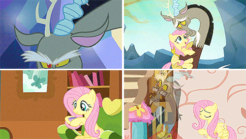 cometcrystal:  “see? he can be a real sweetheart once you get to know him!” 🦋💛🌪️ “–although fluttershy should get most of the credit for that. she’s my favorite.” 