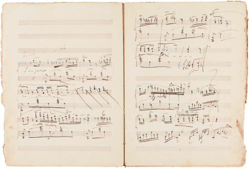 barcarole:Franz Liszt’s manuscript of Walse de Weber in D-flat major, a working manuscript with dele