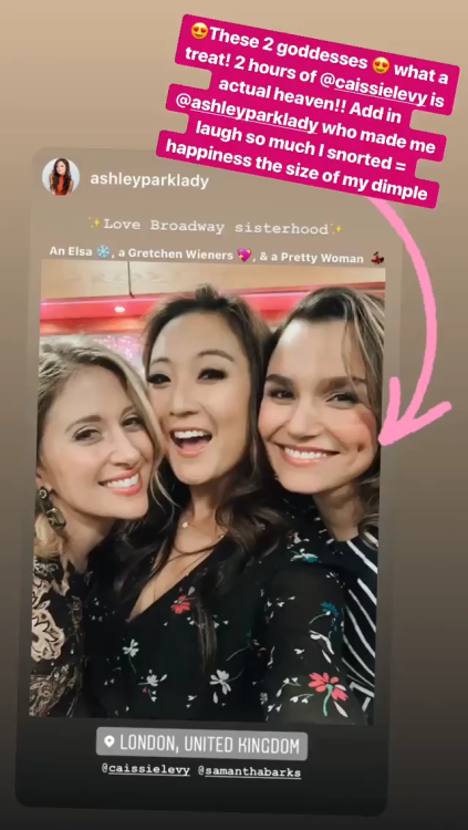 Ashley Park and Samantha Barks with Caissie Levy on their instagram stories.@darren_bell: What a nig