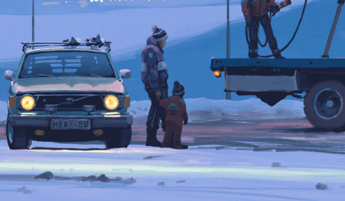 simonstalenhag:  The Ships Of The NorthThe Swedish magnetrine transportation industry, circa mid 1980s.From simonstalenhag.se