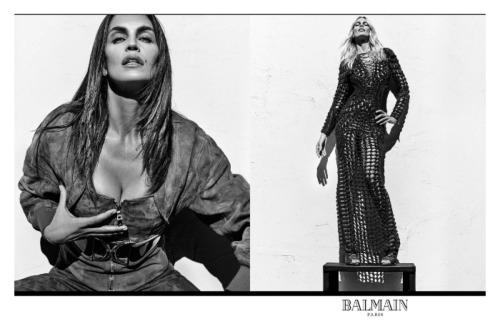 Balmain spring/summer 2016 featuring the original supermodels, Claudia Shiffer, Cindy Crawford and N