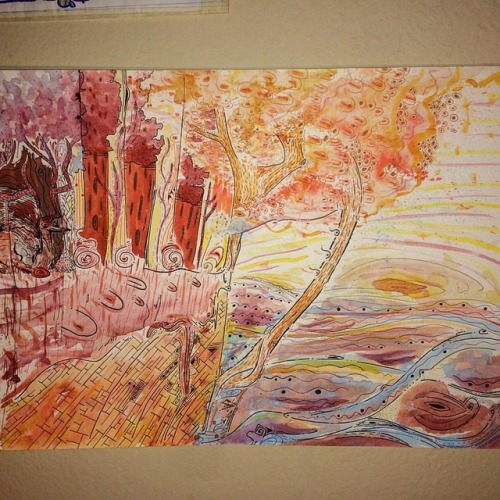 Old to me, maybe old to you, if not: hey here’s a sunset. #sunset #animalnoise #watercolor #fe