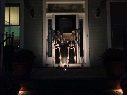 kristenraemiller:For the month of October ‘til Halloween, my dad changes up the scene of these 2 ske