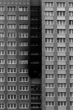 eastberliner:  burned out plattenbau flat , eastberlin 2013 