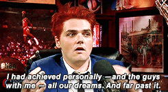 mychemshame: Gerard on MCR’s Breakup — “I didn’t feel like fighting anymore … It’s not that I lost the fight. I just felt like we all did a really good job.”