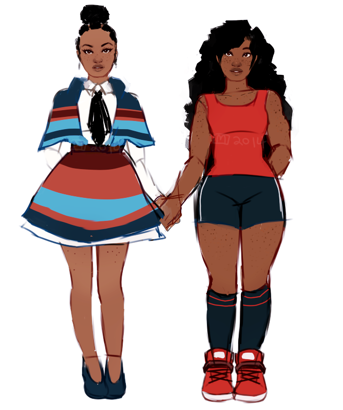 yummytomatoes:  I never draw Quin and Imani together so i didcharacters © to myself