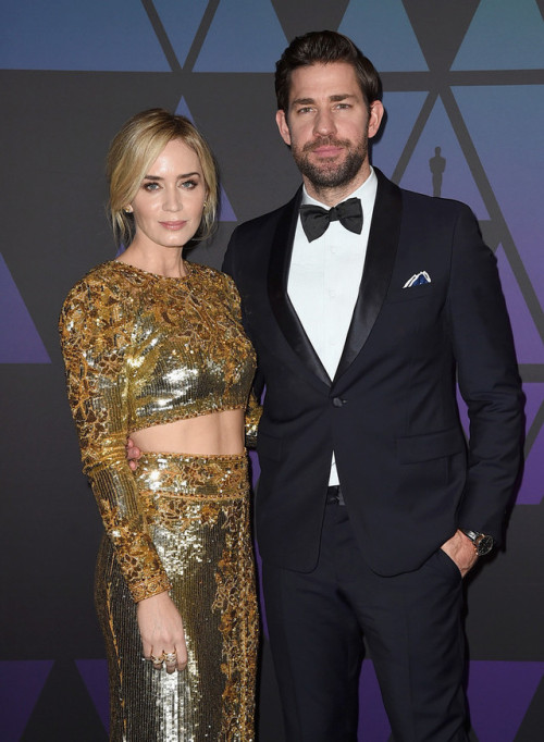 timotay-chalamet:Emily Blunt and John Krasinski attend the Academy of Motion Picture Arts and Scienc