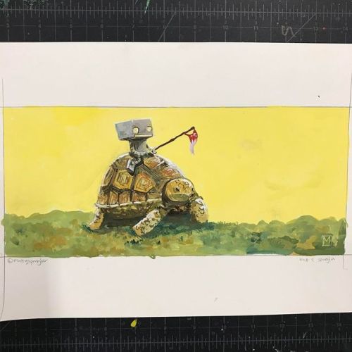 mattqspangler:
““Turtle away!”Slow and stout, protected and measured, we will get there when we get there.
”
This painting of a robot on a turtle seems like a good way to end the week.