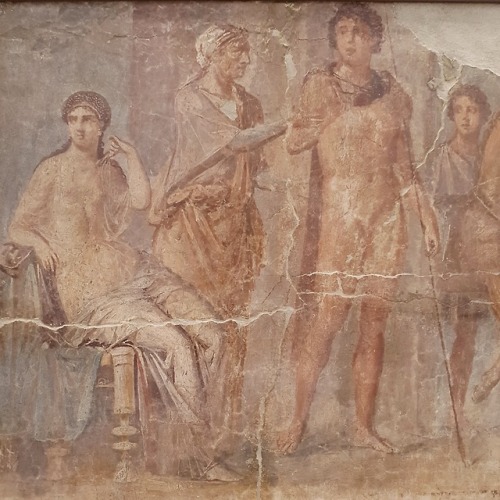 Roman fresco depicting Theseus’ son Hippolytus. He was identified with Roman god Virbius.