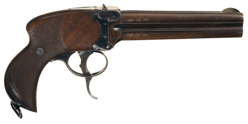 Rare excellent condition Lancaster four barrel pistol, mid to late 19th century.