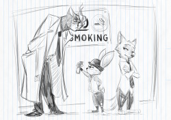 xmasterdelux:  Sketch crossover Blacksad and Zootropolis  