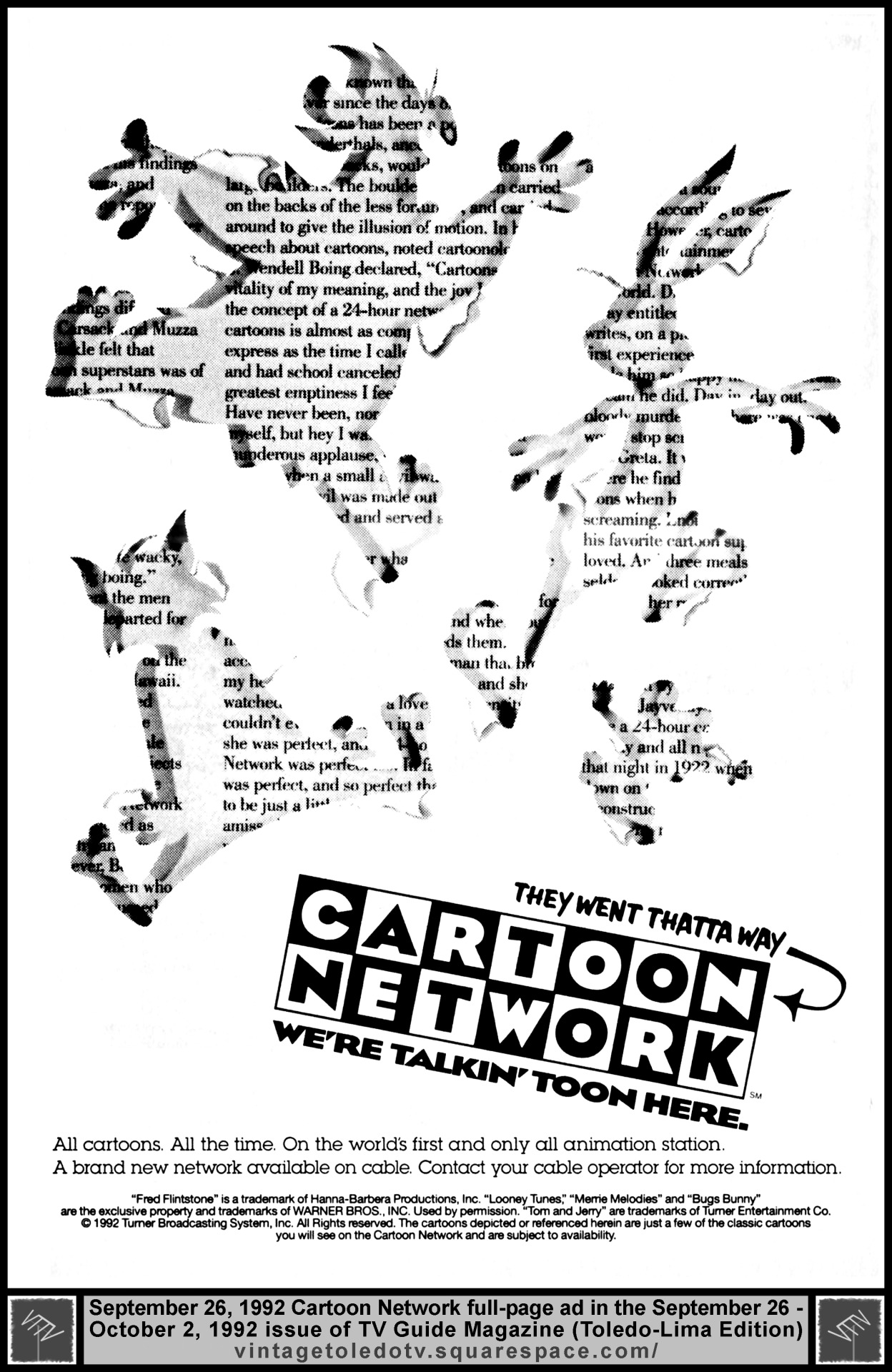 CFC — 1992 Cartoon Network Channel Premiere TV Guide ad