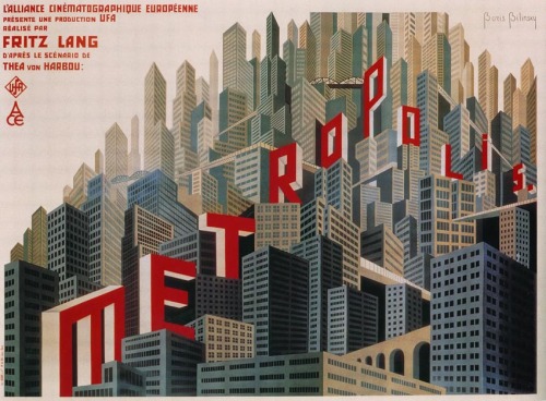 Boris Bilinsky, poster artwork for the french release of Metropolis, 1927.1 Cityscape Montage #1 – B