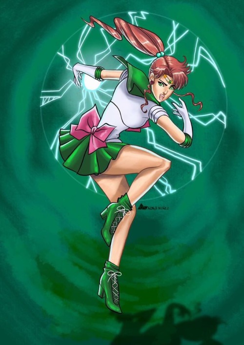 Can’t sleep yet so I finished another drawing: 木野 まこと Kino Makoto, better known as Sailor Jupiter ⚡️