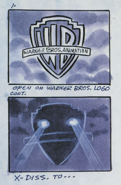 foreverdai:Storyboard original de la intro de la serie de dibujos de Batman que todos (o la gran may