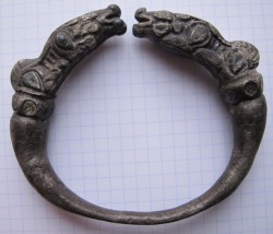 tumuseum: Bracelet in animal style. Silver, inlay.Sarmatians, I - II centuries.  