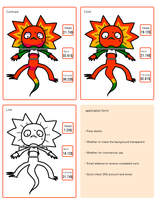 zxc6713:  Commission info!  -The owner of this commission is not really good at english! Therefore, I kindly ask you to be generous if I use translator during communication about  -A “non-human” character!  Details are at the link  