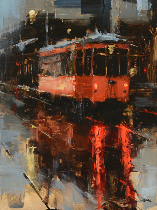 Jacob Dhein (American, b. 1978, Wisconsin, USA, based San Francisco, CA, USA) -  Embarcadero Trolley