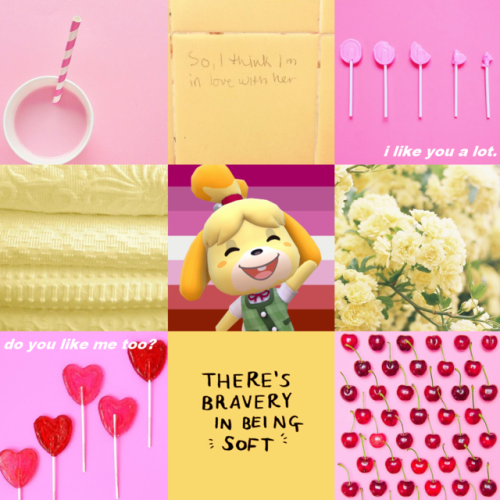 lesbian isabelle from animal crossing moodboard for anonymous