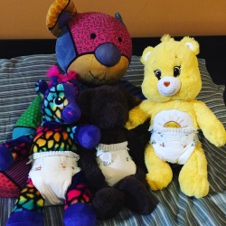 pirateprince97: allsnuggledup:  The best buncha stuffies a little boy could ask for!!  Patches, Gazzy, Bear &amp; Pineapple. Can you guess who’s who? 😮  Dis is easy!! Patches is da big colourful one, Gazzy is da giraffe, Pineapple is da care bear