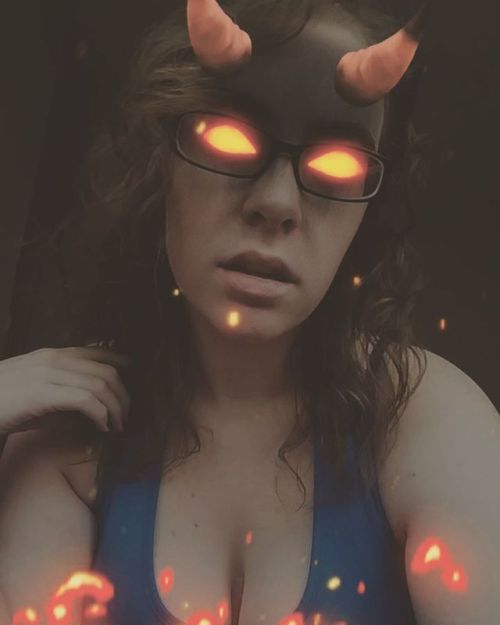 Snapchat nailed this one. #innerdemon #demonporn . . . . . . #evil #demonic #goth #gothbitch #domme 