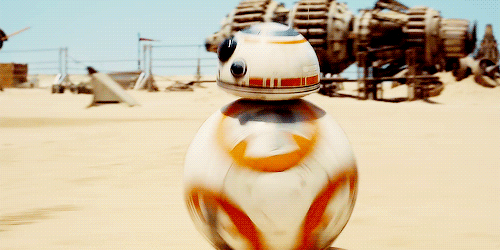 fysw:  BB-8, an astromech droid who operated approximately thirty years after the Battle of Endor. The droid was at one point operating in the desert of the planet Jakku. It had a domed head, similar to that of R2 series astromech droids, with the