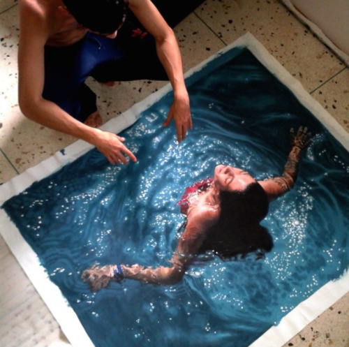 asylum-art-2:Hyperrealistic Paintings of Swimmers by Gustavo Silva NuñezImpressive achievemen