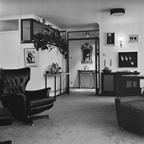 Interior of Brian Epstein’s Whaddon House apartment, July 1964.