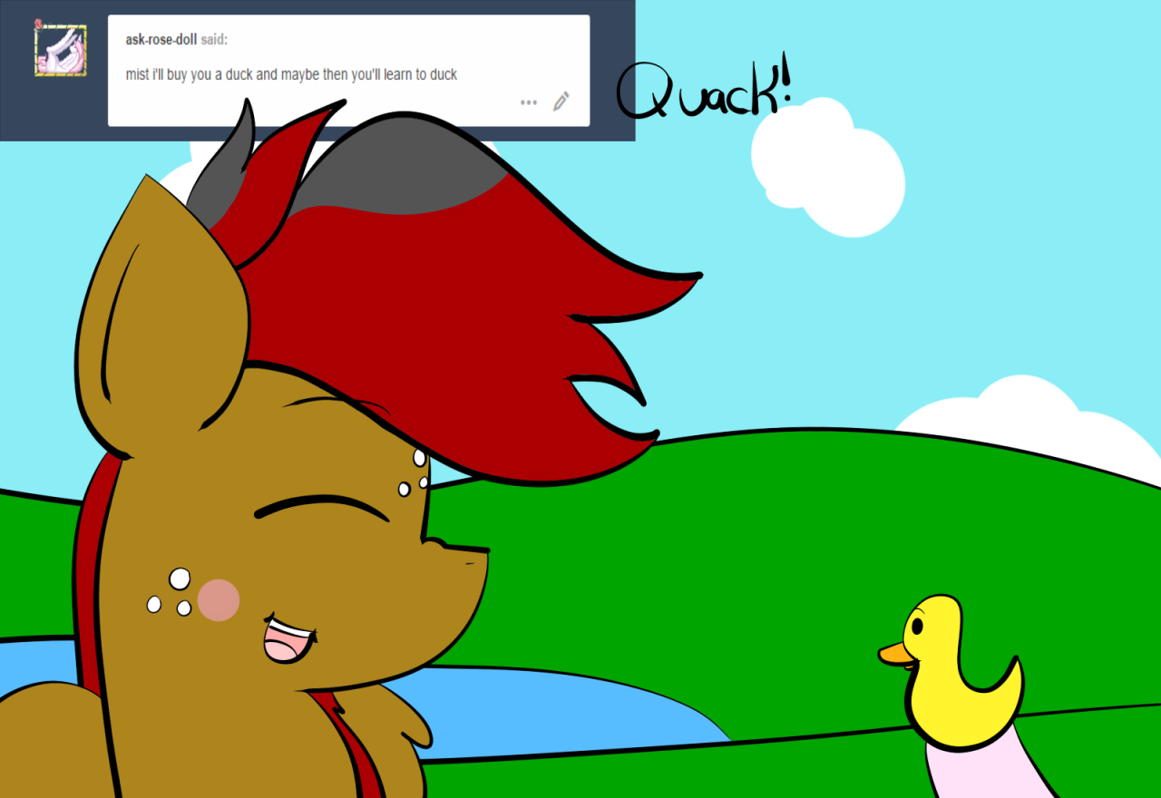 ask-the-awkward-fillies:Mist: I like to learn how to duck!x3
