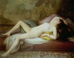 fleurdulys:  Nude Lying on a Chaise Longue