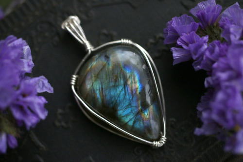 Beautiful rainbow colored labradorite pendants in sterling silver handmade by me.Available at my Ets