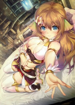 mashiro:  ar nosurge、八宝備仁、高解像度、ベッド、リボン、スカート、ノーブラ、ネックレス、ヘアリボン、ロングヘア、ニーソックス、ヘアクリップ、ベッドシーツ、ionasal