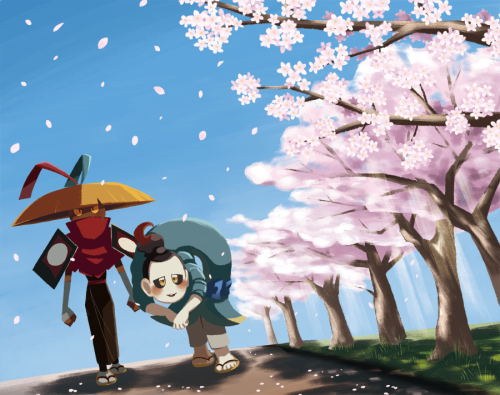 Cherry blossom and Chansin/Ben toverI have to practice to be able to draw a background image better.