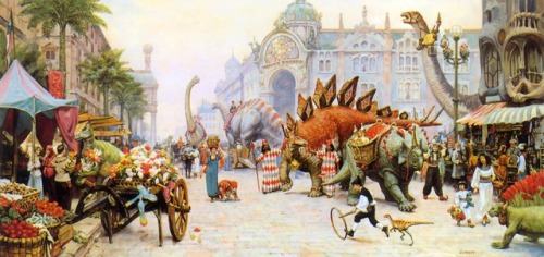 talesfromweirdland:Illustrations from James Gurney’s Dinotopia series.