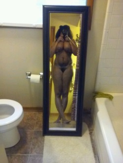 naturalhairyamateurs:  FWB Chocolate T- Her Black bush. She sent me the full length mirror pic to entice me to come over. Her plan worked!!!