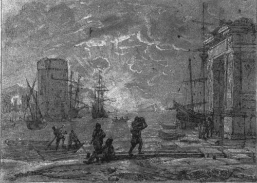 Harbour Scene, Claude LorrainSize: 19x25.9 cm