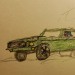 abysswaatchers:drew this as fast as i could as a personal challenge, like 14 mins. cel cutting donuts in frogcar with jesus built my hotrod blaring from the speakers :)