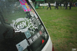 Happinessbythekilowatts:  I Love It So Much When I See Band Stickers On Cars At Shows.